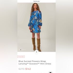 FARM Rio Vibrant Blue Floral Dress